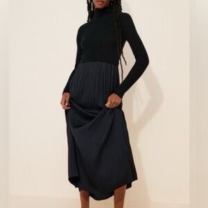 Anthropologie Black Long Sleeve Dress